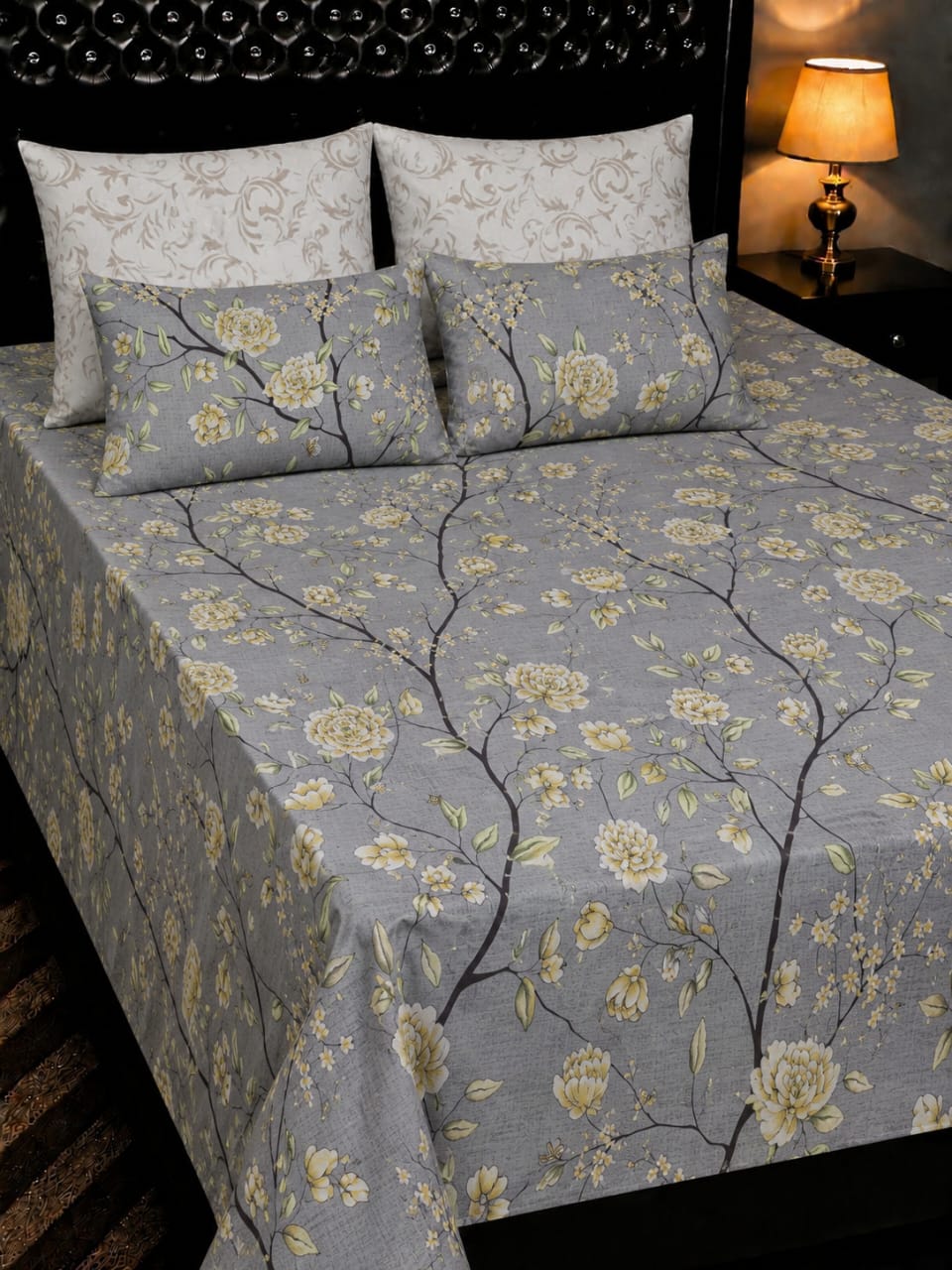 🔥 New Arrival 2026 | 5Pc Pure Cotton King Size Bedsheet Set | Export Quality | Full Printed | Double Bed Size 🔥