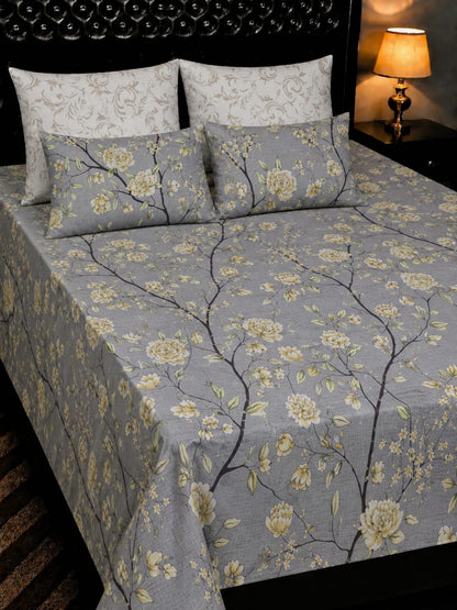 🔥 New Arrival 2026 | 5Pc Pure Cotton King Size Bedsheet Set | Export Quality | Full Printed | Double Bed Size 🔥