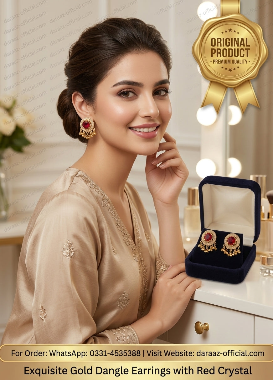 Royal Ruby Statement Earrings: Premium Handcrafted Gemstone Collection