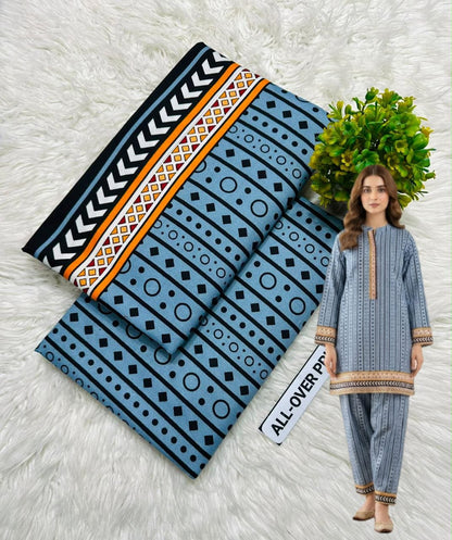 🌸 Floral Bloom Premium Digital Print 2PC Unstiched Suit| Summer Collection 2026 | Elegant Poly Cotton