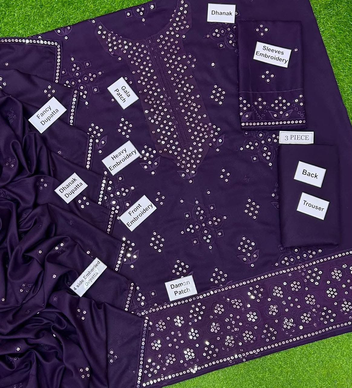 Jazmin Dhanak Volume 2026 Stitched 3PC Suit | Premium Airjet Dhanak Embroidered Dress with Ready-to-Wear Shawl Dupatta