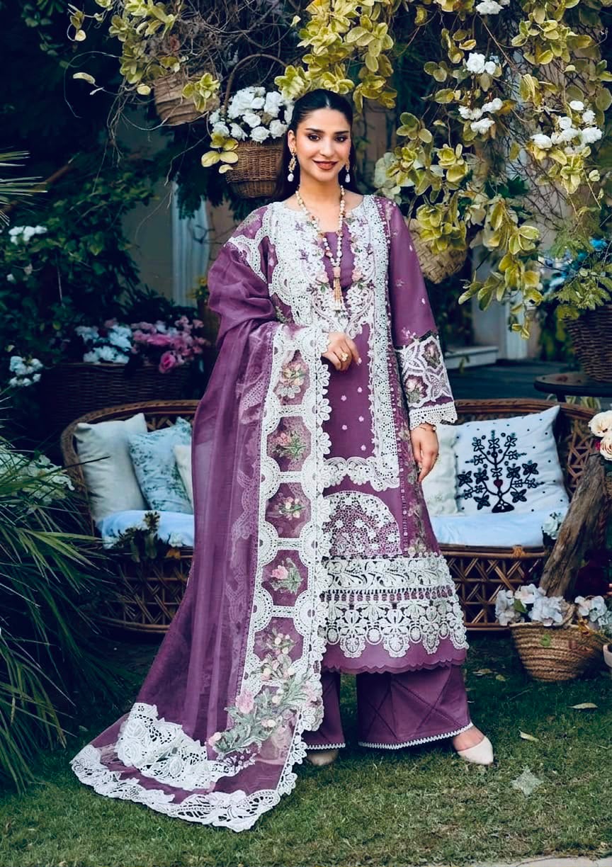 ELAF Premium Chickenkari Collection 2026 | 3Pc Heavy Embroidered Lawn Suit with Khaddi Net Dupatta