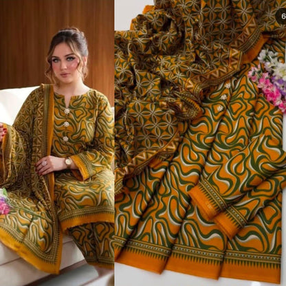 🌸 LULUSAR Premium Shamooz Silk 3PC Unstiched Suit| Digital Printed Luxury Collection 2026 🌸
