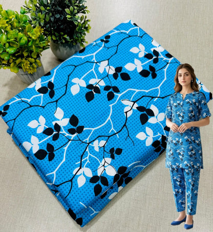 🌸 Floral Bloom Premium Digital Print 2PC Unstiched Suit| Summer Collection 2026 | Elegant Poly Cotton