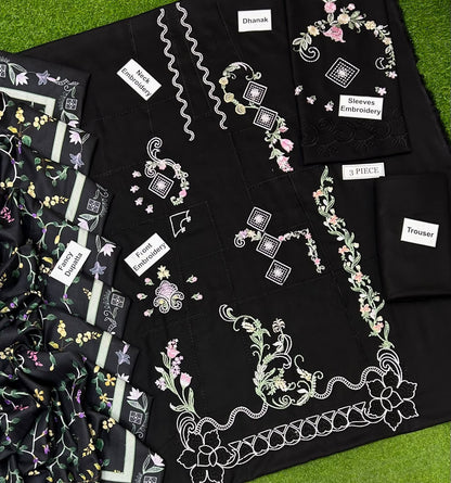Crimson Dhanak Vol. 2026 – Heavy Embroidered 3pc Unstiched Suit with Digital Printed Pashmina Shawl