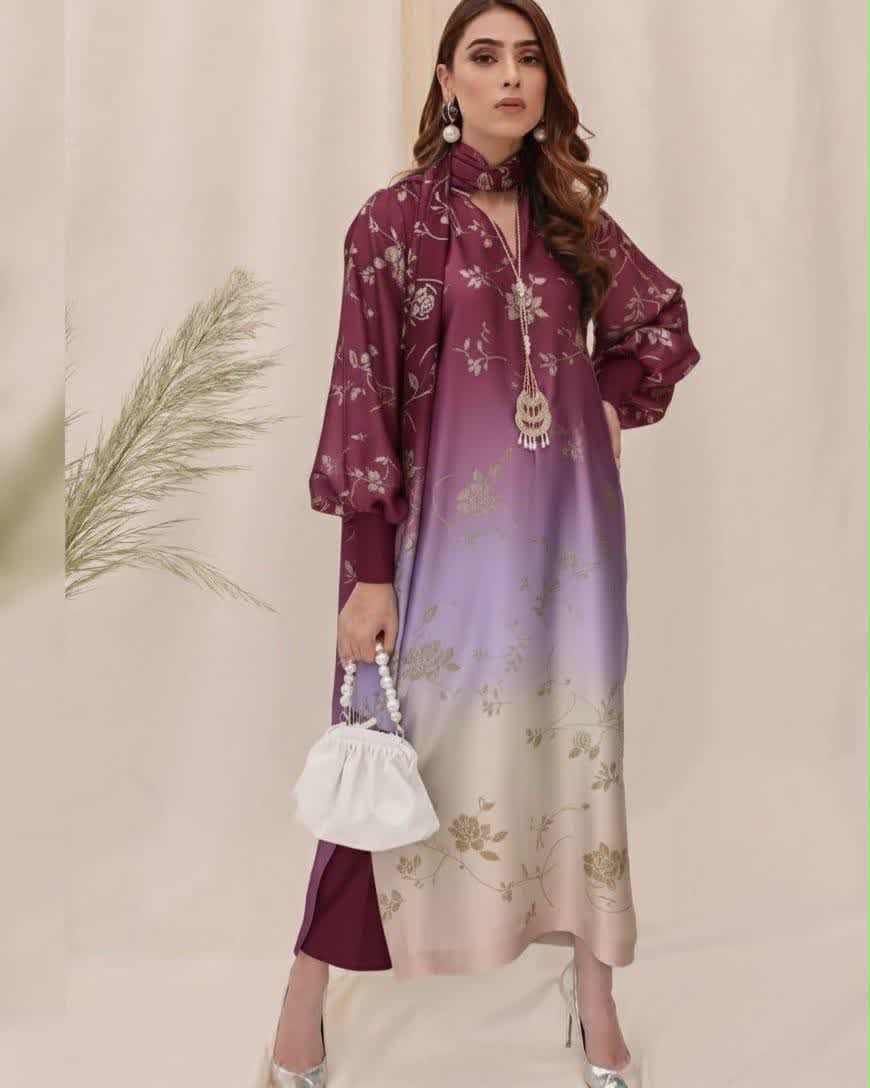 Lulusar Silk 3PC Unstitched Dress 2K26 | Premium Shamose Silk Digital Printed Collection | Printed Shirt, Dyed Trouser & Silk Dupatta