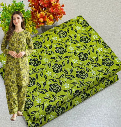 🌸 Floral Bloom Premium Digital Print 2PC Unstiched Suit| Summer Collection 2026 | Elegant Poly Cotton