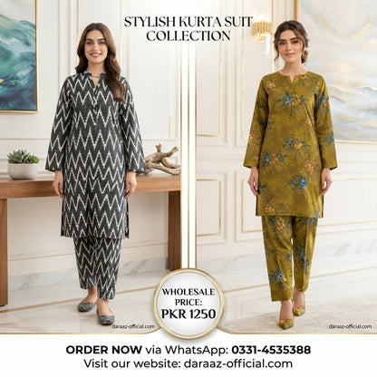 Floral Elegance Printed 2-Piece Women's Suit | Premium Lawn Collection | Stylish Casual & Summer Wear