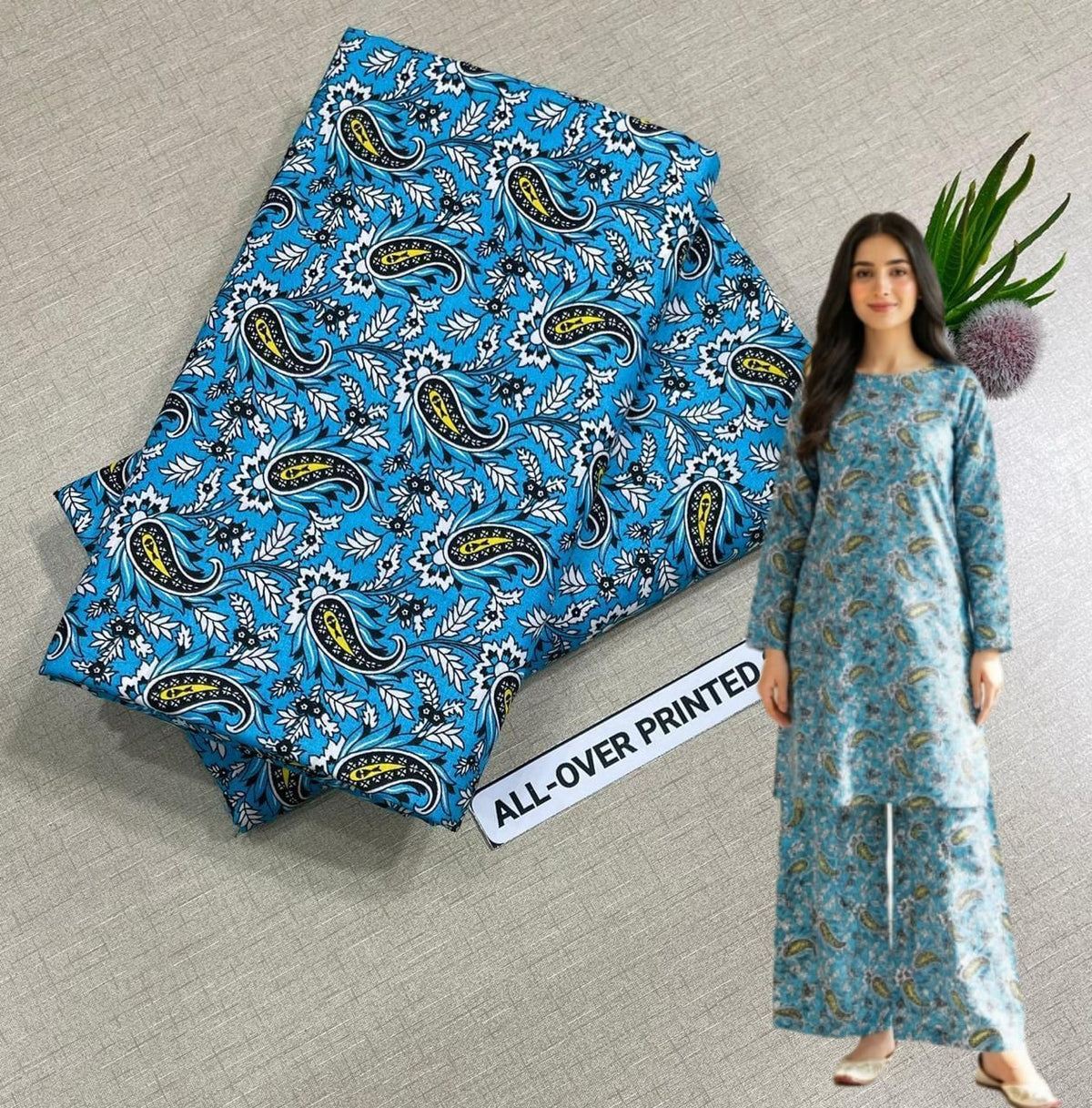 🌸 Floral Bloom Premium Digital Print 2PC Unstiched Suit| Summer Collection 2026 | Elegant Poly Cotton