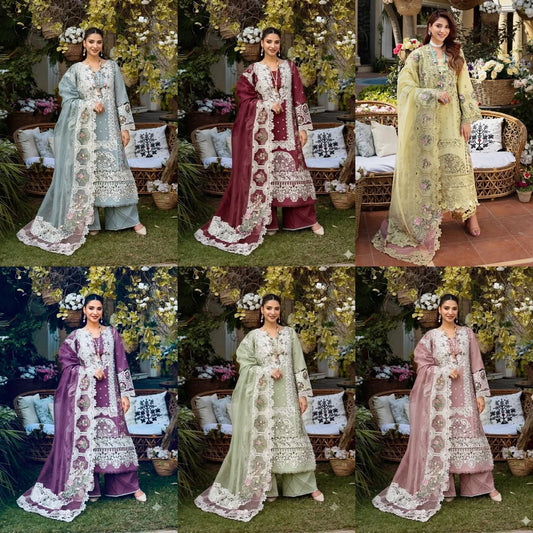 ELAF Premium Chickenkari Collection 2026 | 3Pc Heavy Embroidered Lawn Suit with Khaddi Net Dupatta
