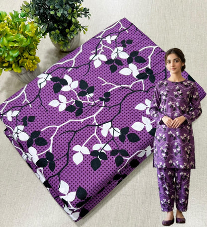 🌸 Floral Bloom Premium Digital Print 2PC Unstiched Suit| Summer Collection 2026 | Elegant Poly Cotton