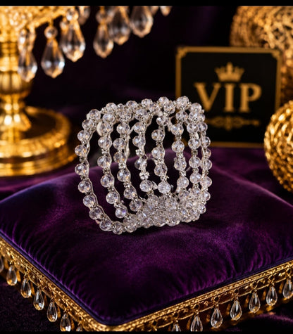 VIP Collection Premium Crystal Beaded Bangles – Luxury Multicolor & Classic Designs