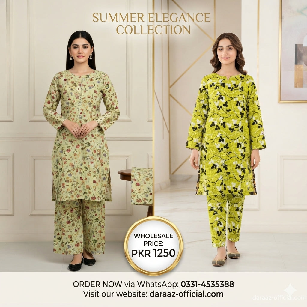 Floral Elegance Printed 2-Piece Women's Suit | Premium Lawn Collection | Stylish Casual & Summer Wear