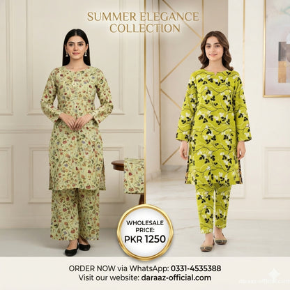 Floral Elegance Printed 2-Piece Women's Suit | Premium Lawn Collection | Stylish Casual & Summer Wear