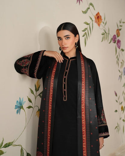 ✨ BAROQUE Premium Version | 3PC Luxury Winter Dhanak Collection 2026-27 | D# NF 411 | Premium Air-Jet Dhanak | Digital Printed Woolen Shawl