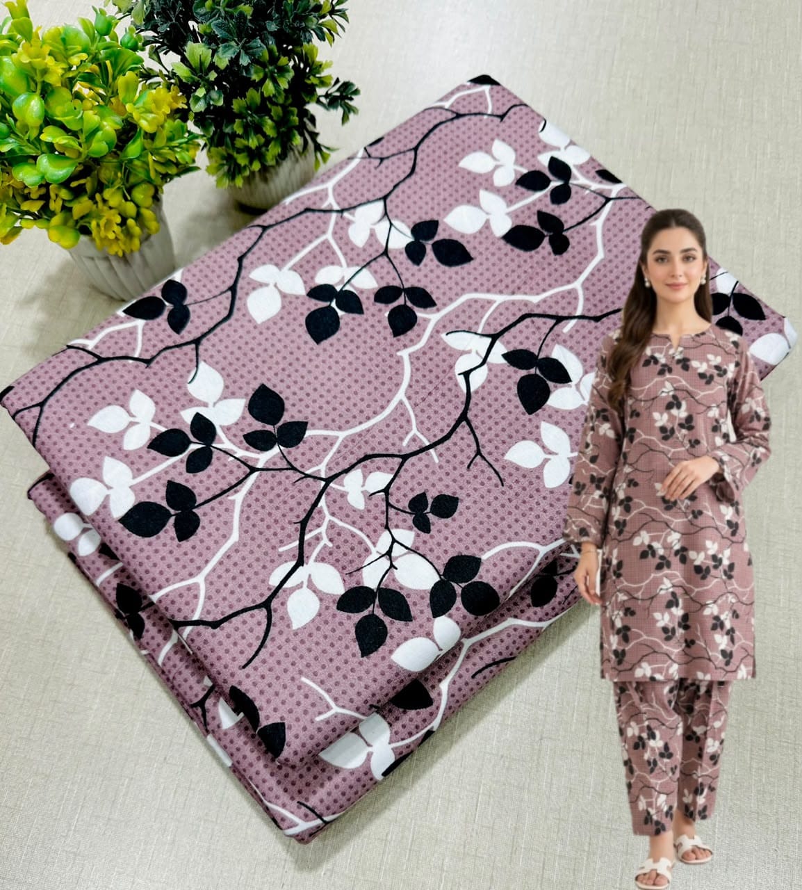 🌸 Floral Bloom Premium Digital Print 2PC Unstiched Suit| Summer Collection 2026 | Elegant Poly Cotton