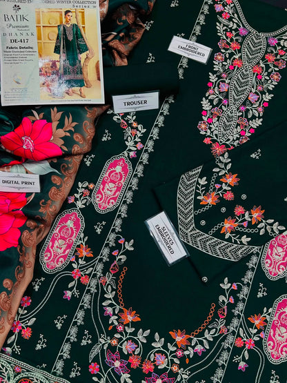 BAREEZE & BATIK Premium Winter Dhanak Collection 2026-27 | 3PC Heavy Embroidered Suits | Luxury Dhanak Shawl | PKR 7,000