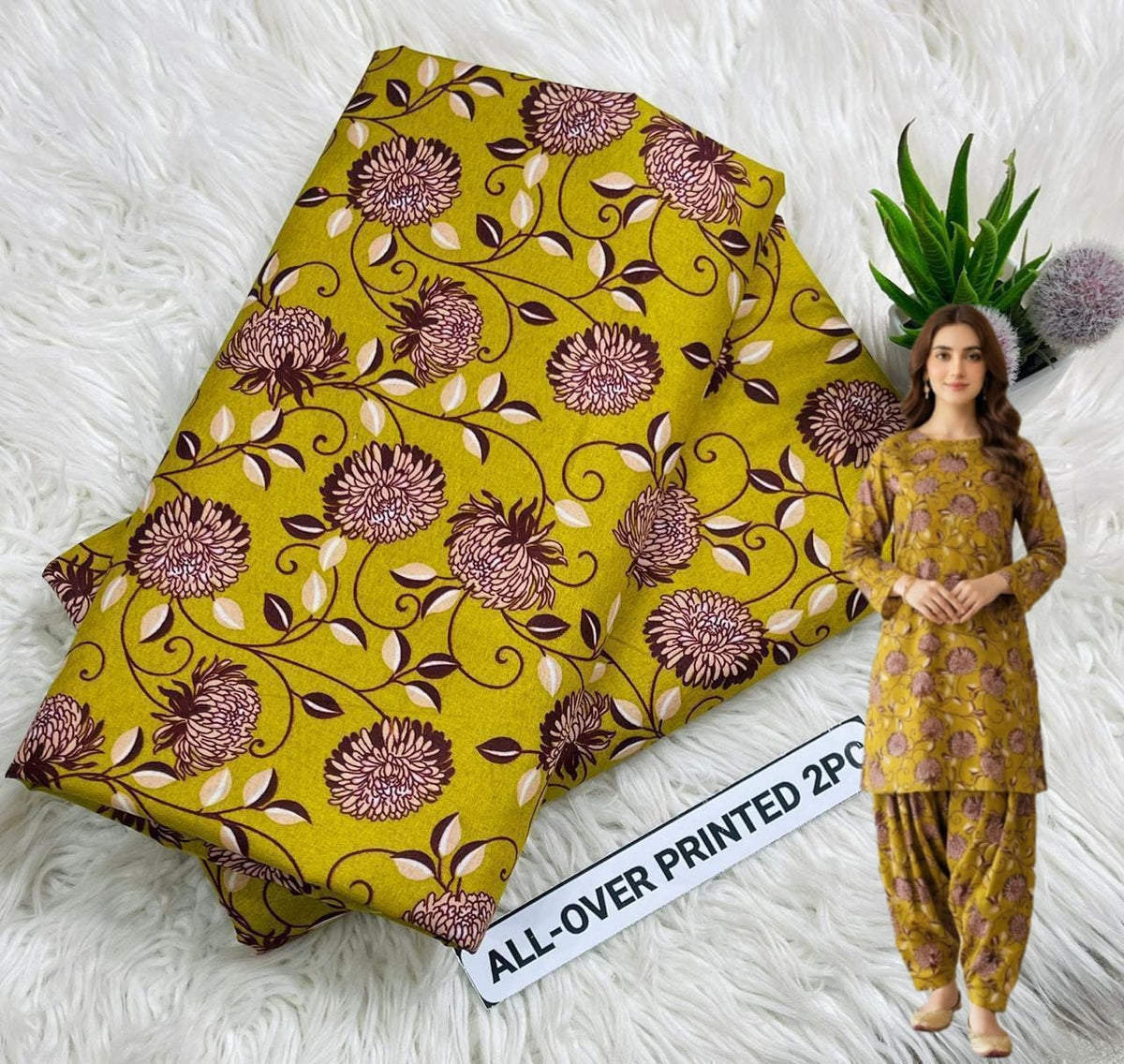 🌸 Floral Bloom Premium Digital Print 2PC Unstiched Suit| Summer Collection 2026 | Elegant Poly Cotton