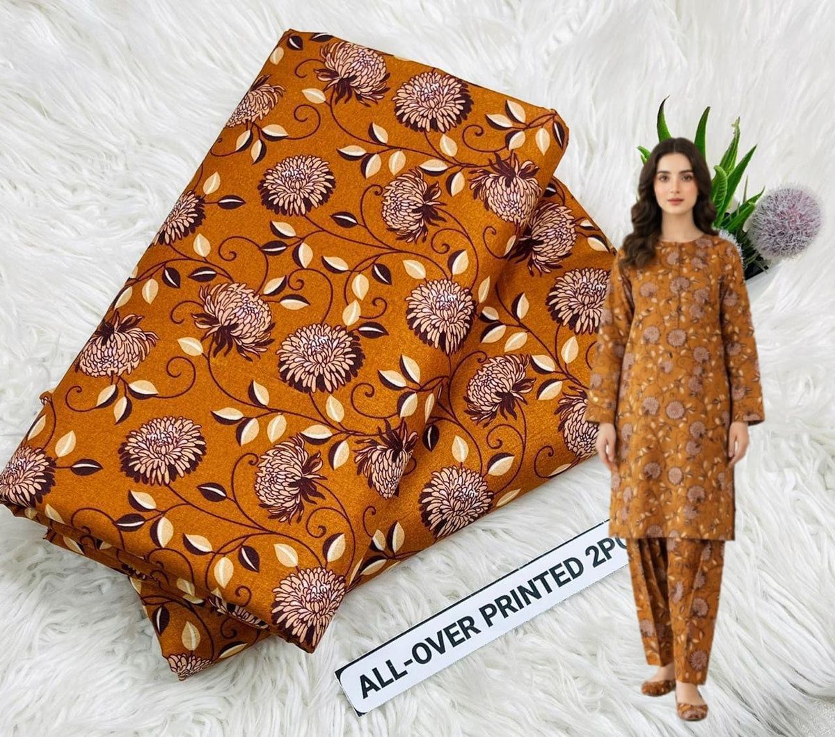 🌸 Floral Bloom Premium Digital Print 2PC Unstiched Suit| Summer Collection 2026 | Elegant Poly Cotton