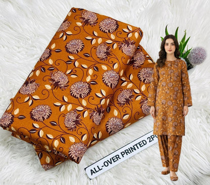 🌸 Floral Bloom Premium Digital Print 2PC Unstiched Suit| Summer Collection 2026 | Elegant Poly Cotton