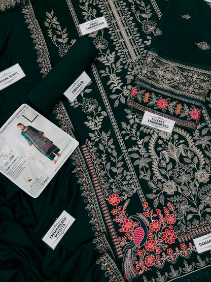 MARIA B Premium Dhanak 3PC Embroidered Suit | Winter Collection 2026-27