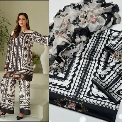 🌸 LULUSAR Premium Shamooz Silk 3PC Unstiched Suit| Digital Printed Luxury Collection 2026 🌸