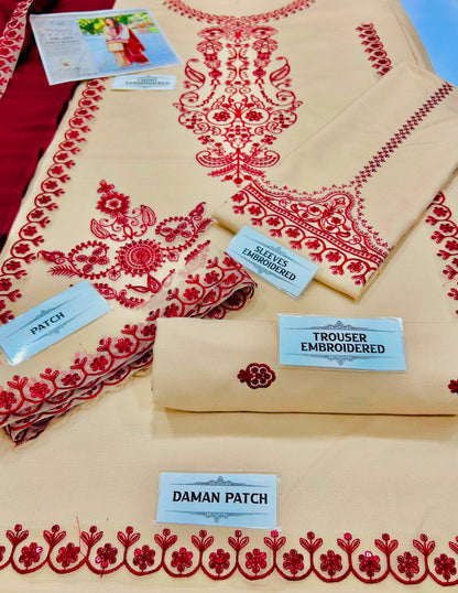 Baroque Premium Version Winter Dhanak 3PC Embroidered Suit 2026/27 | Luxury Heavy Thread & Multi-Sequence Embroidery | Dhanak Shawl Collection | Premium Winter Wear