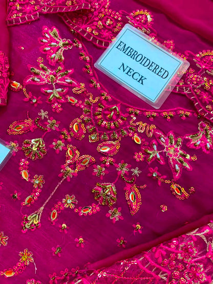 Emaan Adeel Luxury Heavy Embroidered Chiffon 3PC Suit with Addawork, Cutwork & Tassel Details