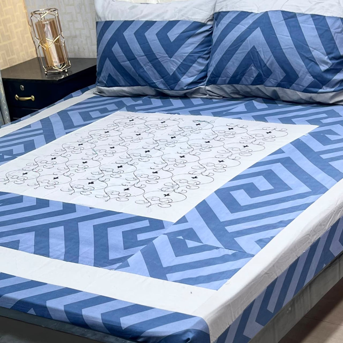 🔥 NEW ARRIVAL 2026 | PREMIUM EMBROIDERED 3PC COTTON KING SIZE BEDSHEET | LUXURY PATCH WORK COLLECTION 🔥
