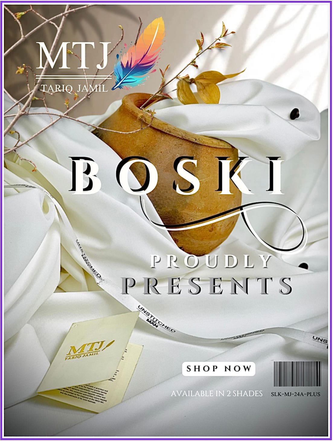 🔥 MTJ Boski Luxury Collection 2026 Unstiched Suit| Ultra Fine Premium Boski | 4 Meter Soft Fall Fabric | Matching Buttons & Premium Bag Packing | Wholesale Rs.3500/- 🔥