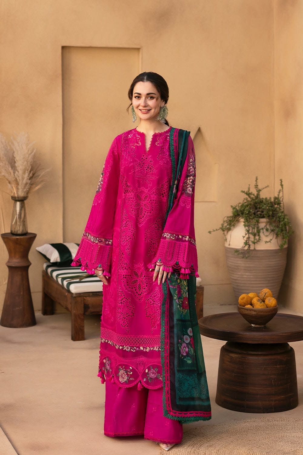 Saira Rizwan Dhanak Vol – Premium 3-Piece Boring Embroidered Suit with Digital Printed Pashmina Shawl (Unstitched) – New Arrival 2026