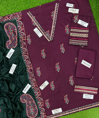 Revish Dhanak 8099KT Winter Collection 2026 – Premium 3-Piece Fully Embroidered Suit with Dhanak Shawl (Unstitched)