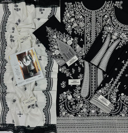 🔥 HUSSAIN REHAR PREMIUM AIR-JET DHANAK 3PC Unstiched Suit| D# NF 1211 | WINTER COLLECTION 2026-27 | HEAVY EMBROIDERED SHAWL ✨🥶