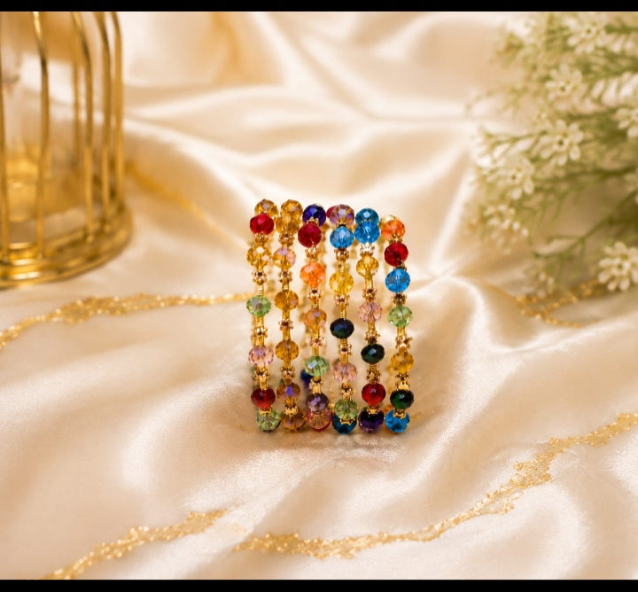 VIP Collection Premium Crystal Beaded Bangles – Luxury Multicolor & Classic Designs