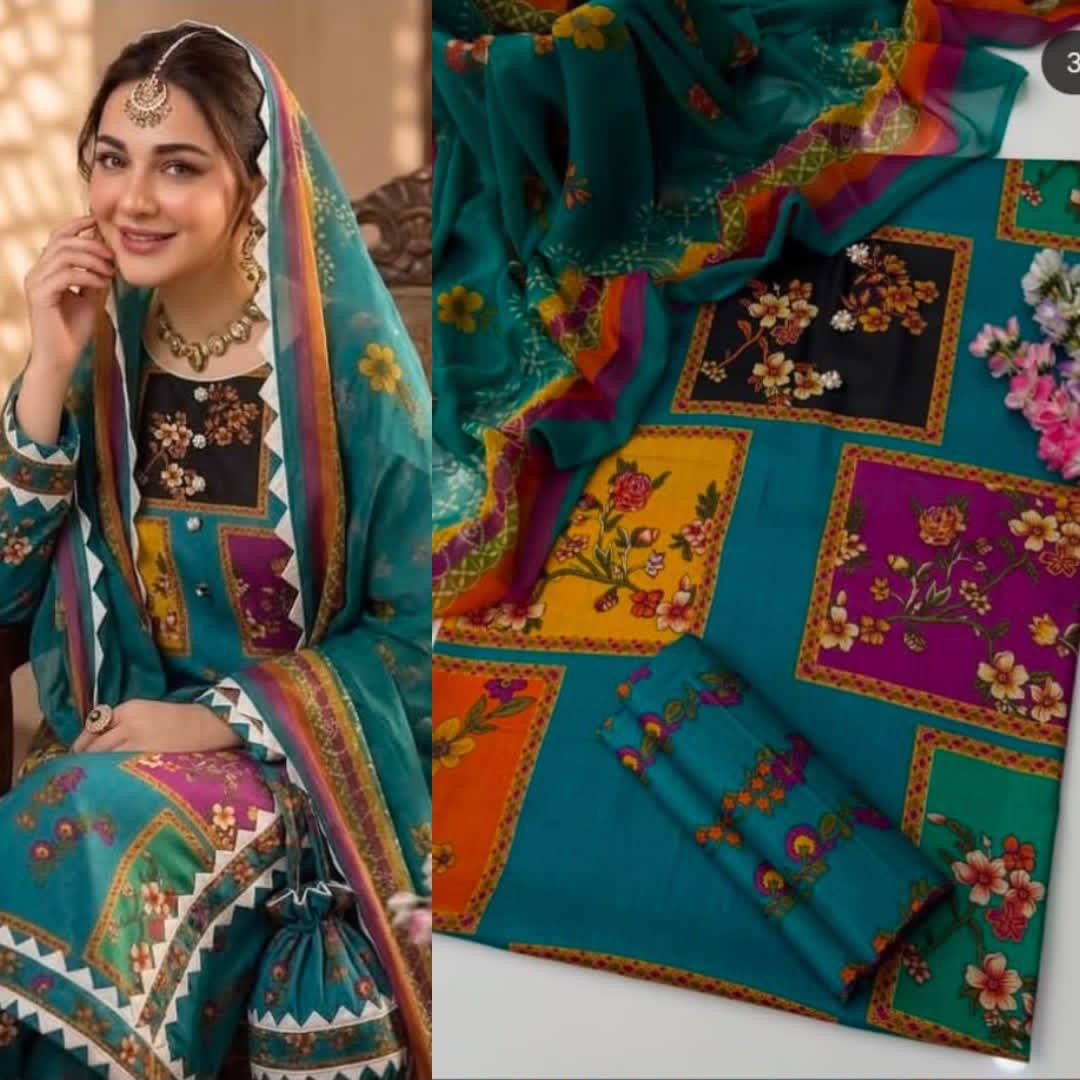 🌸 LULUSAR Premium Shamooz Silk 3PC Unstiched Suit| Digital Printed Luxury Collection 2026 🌸