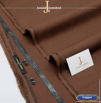 J. Men Unstitched Premium Hard Cotton Suit - 4.5M Sporty  Fabric with Fancy Buttons