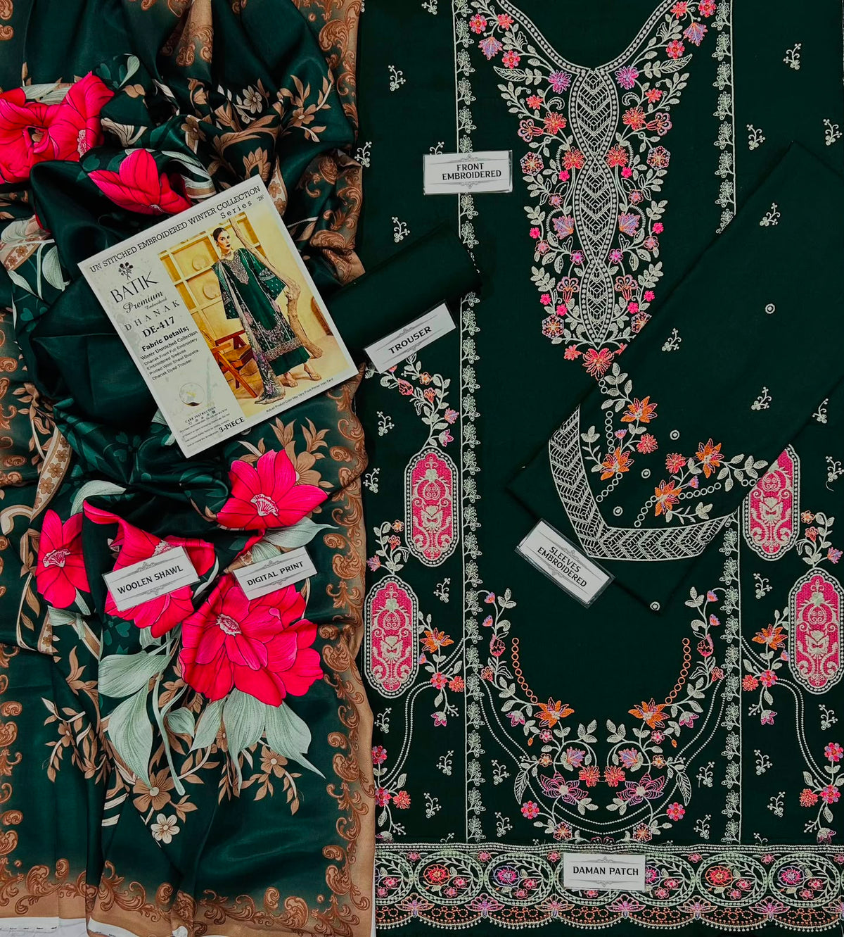 BAREEZE & BATIK Premium Winter Dhanak Collection 2026-27 | 3PC Heavy Embroidered Suits | Luxury Dhanak Shawl | PKR 7,000