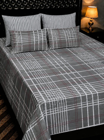 🔥 New Arrival 2026 | 5Pc Pure Cotton King Size Bedsheet Set | Export Quality | Full Printed | Double Bed Size 🔥