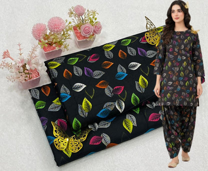 🌸 Floral Bloom Premium Digital Print 2PC Unstiched Suit| Summer Collection 2026 | Elegant Poly Cotton