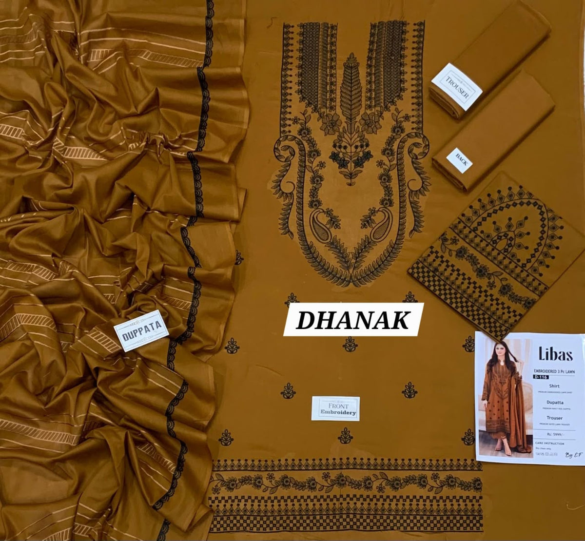 URGE 777 Premium Dhanak Heavy Embroidered 3PC Suit With Embroidered Dhanak Dupatta | Winter Collection 2026-27 | After Wash Guarantee