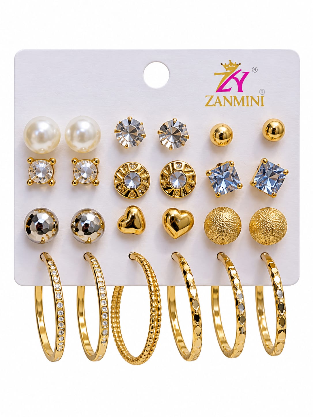 7-Days Weekly Earrings Set: "7 Days 7 Styles – Weekly Crystal Stud Earrings Set"