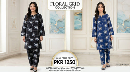 Floral Elegance Printed 2-Piece Women's Suit | Premium Lawn Collection | Stylish Casual & Summer Wear