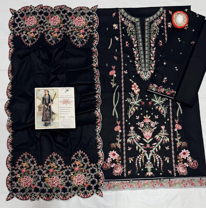 Qalamkar 6501 Premium Winter Dhanak Collection 2026–27 | Heavy Embroidered 3-Piece Suit