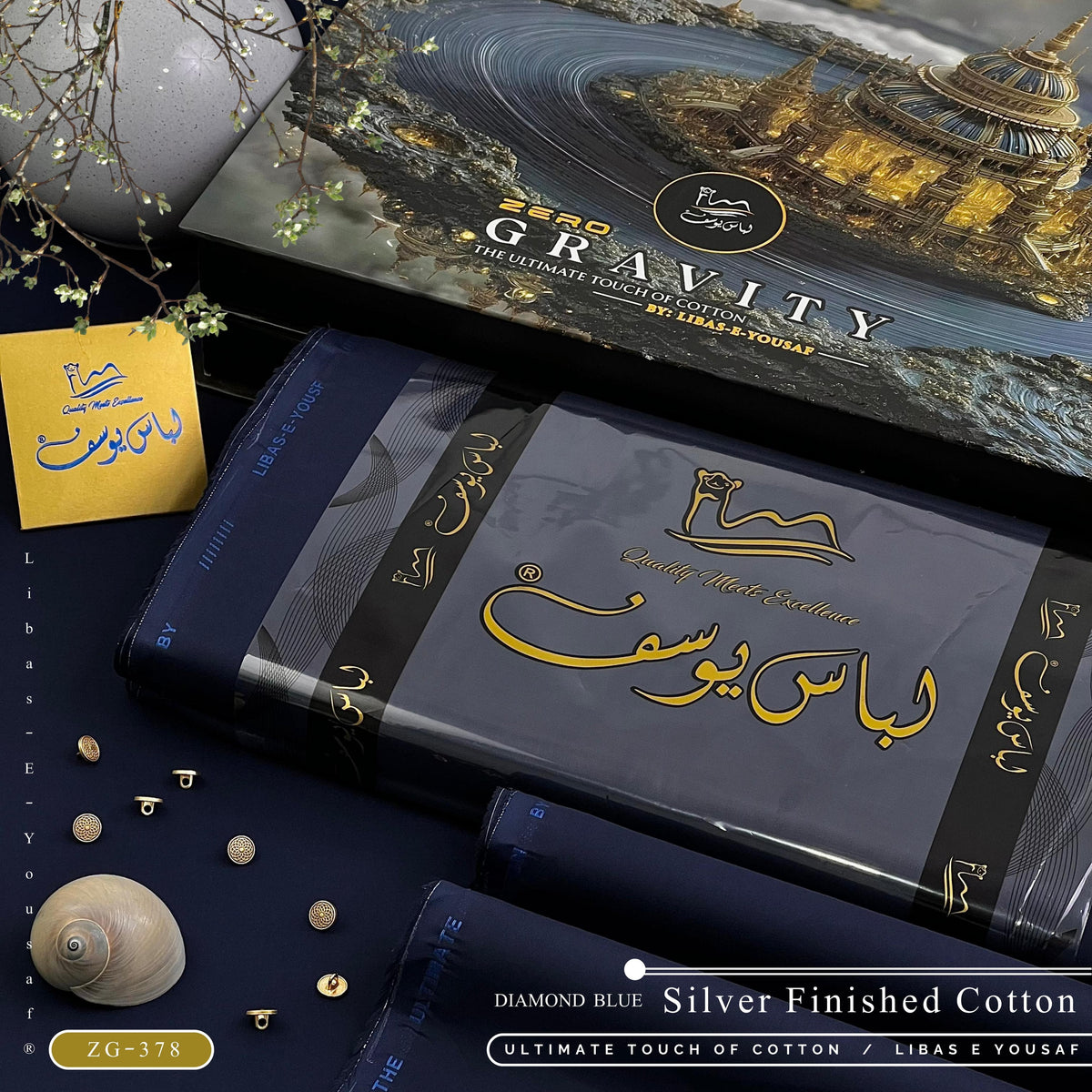 Libas-e-Yousaf Zero Gravity Cotton – Ultra Premium Summer Unstitched Collection (With Luxury Box & Metal Buttons)