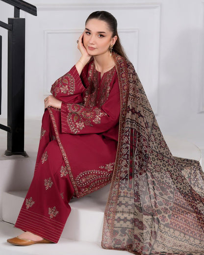 Batik Premium Winter Dhanak Collection 2026/27 | 3PC Luxury Embroidered Suit | NF-424 | Premium Air-Jet Dhanak & Woolen Shawl ✨🥶
