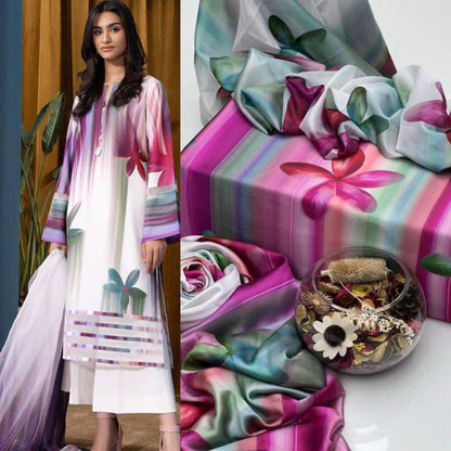 🌸 LULUSAR Premium Shamooz Silk 3PC Unstiched Suit| Digital Printed Luxury Collection 2026 🌸