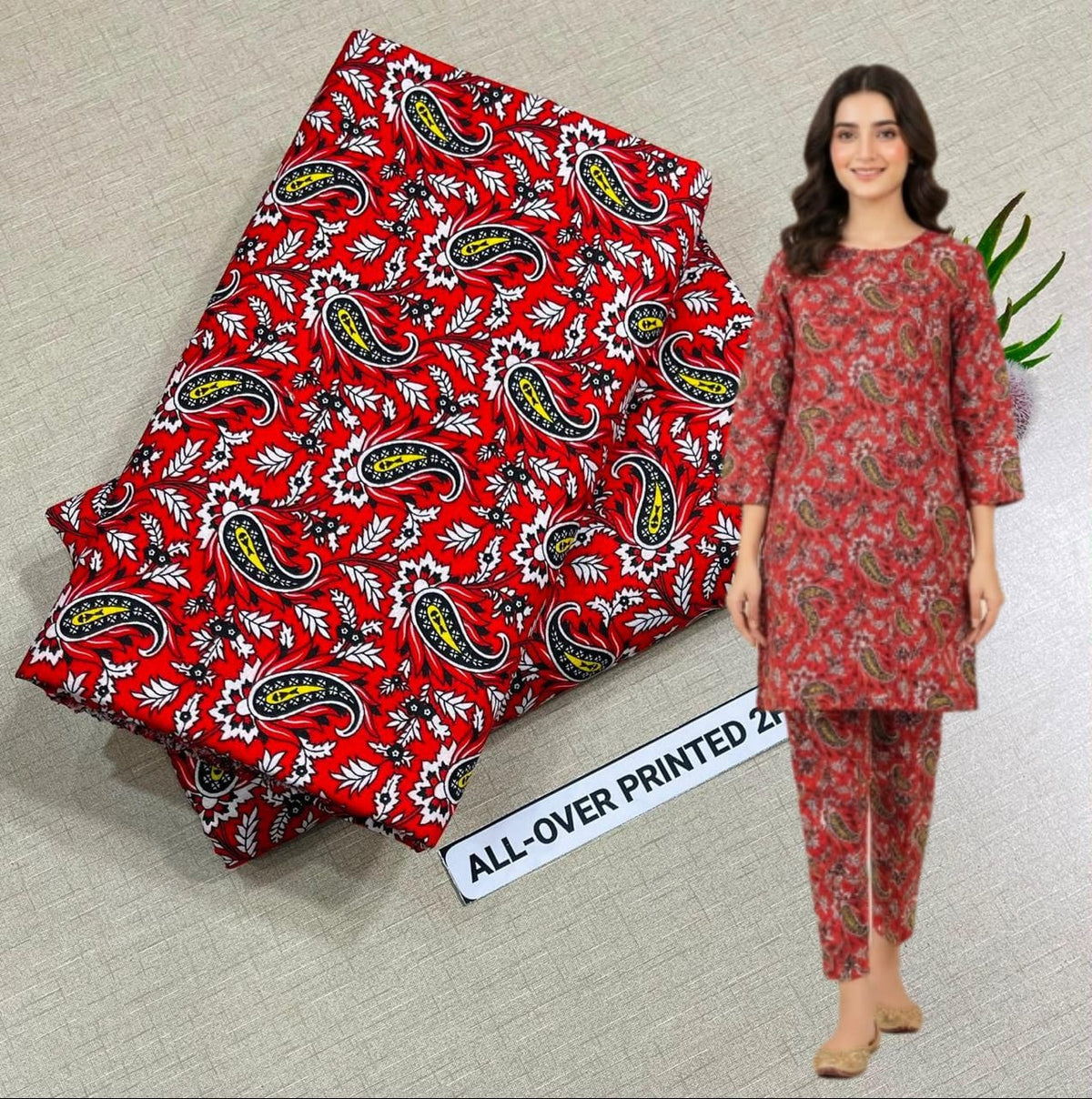 🌸 Floral Bloom Premium Digital Print 2PC Unstiched Suit| Summer Collection 2026 | Elegant Poly Cotton