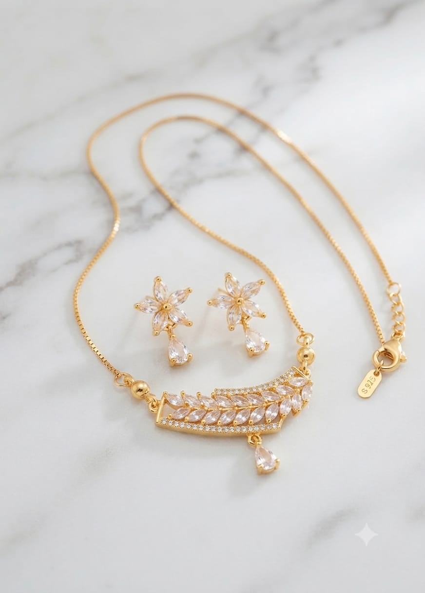 Champagne Topaz Pendant Set  Gold Plated Jewelry Oval Cut Zircon Necklace Amber Crystal Jewelry Set Bridal Party Wear Jewelry Artificial Gold Jewellery Pakistan Luxury Pendant Set For Women