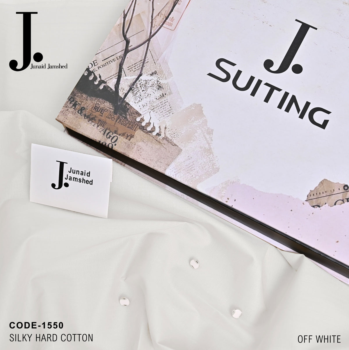 J. Men Unstitched Premium Hard Cotton Suit - 4.5M Sporty  Fabric with Fancy Buttons