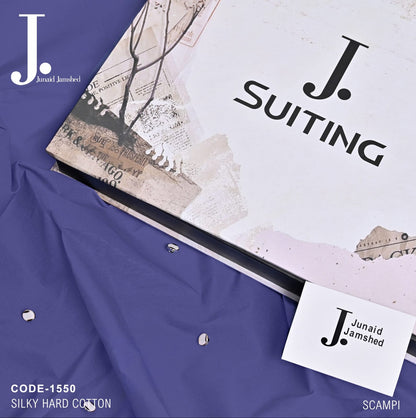J. Men Unstitched Premium Hard Cotton Suit - 4.5M Sporty  Fabric with Fancy Buttons